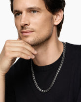 Curb Chain Angular Link Necklace in Titanium, 8.7mm